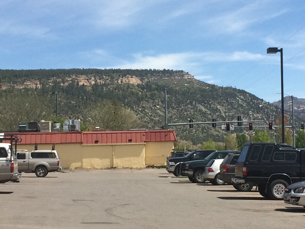 View north along Main Ave in Durango. Mountains in every direction!